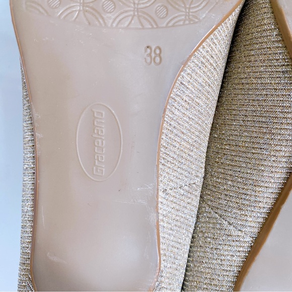 🌟 GRACELAND GOLD SILVER SPARKLE POINTED TOE HIGH HEELS! - Picture 11 of 15